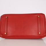 Hermès 1997 Retourne Rouge Vif Ardennes Birkin 35 GHW - FashioNica