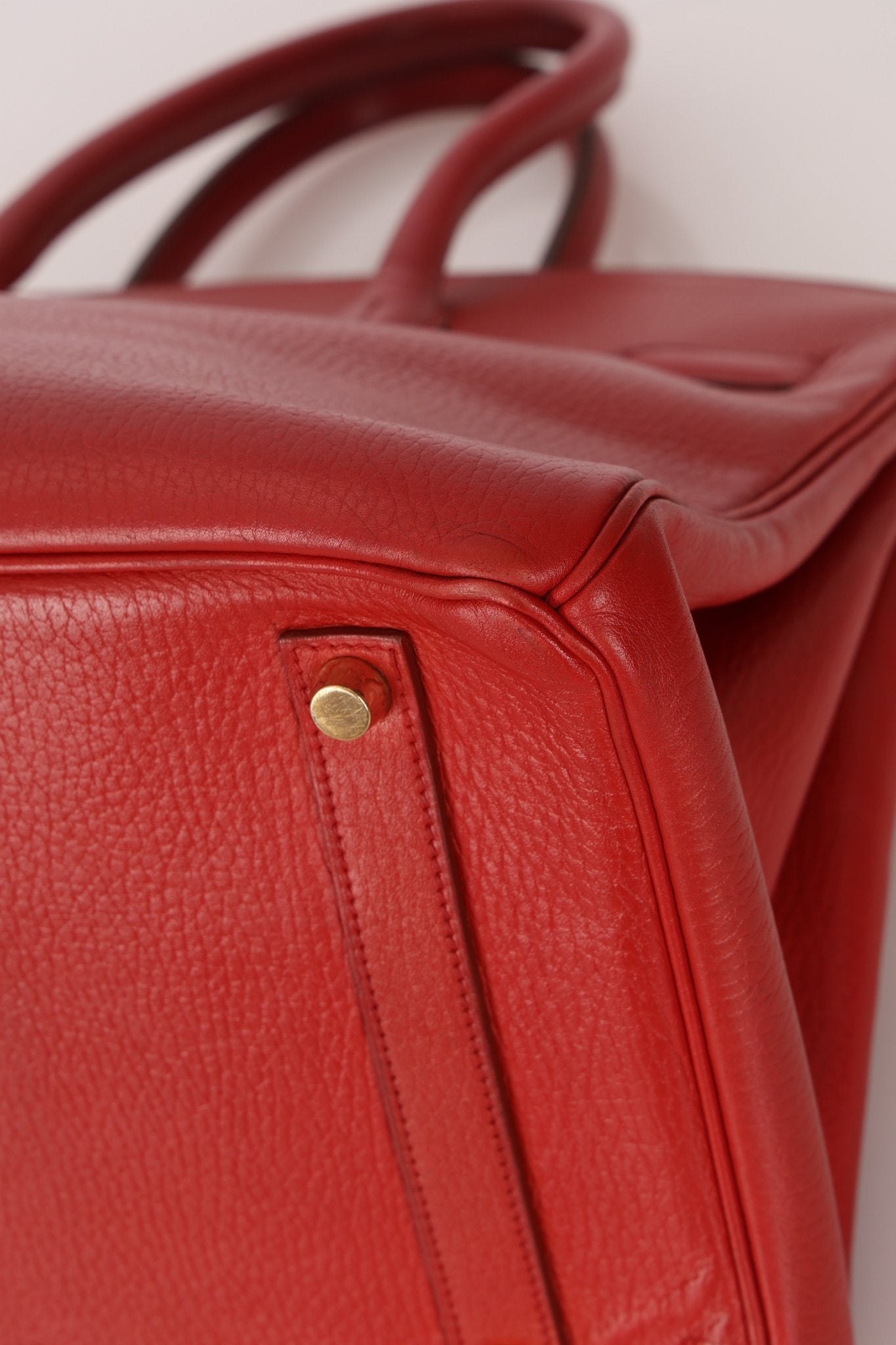 Hermès 1997 Retourne Rouge Vif Ardennes Birkin 35 GHW - FashioNica