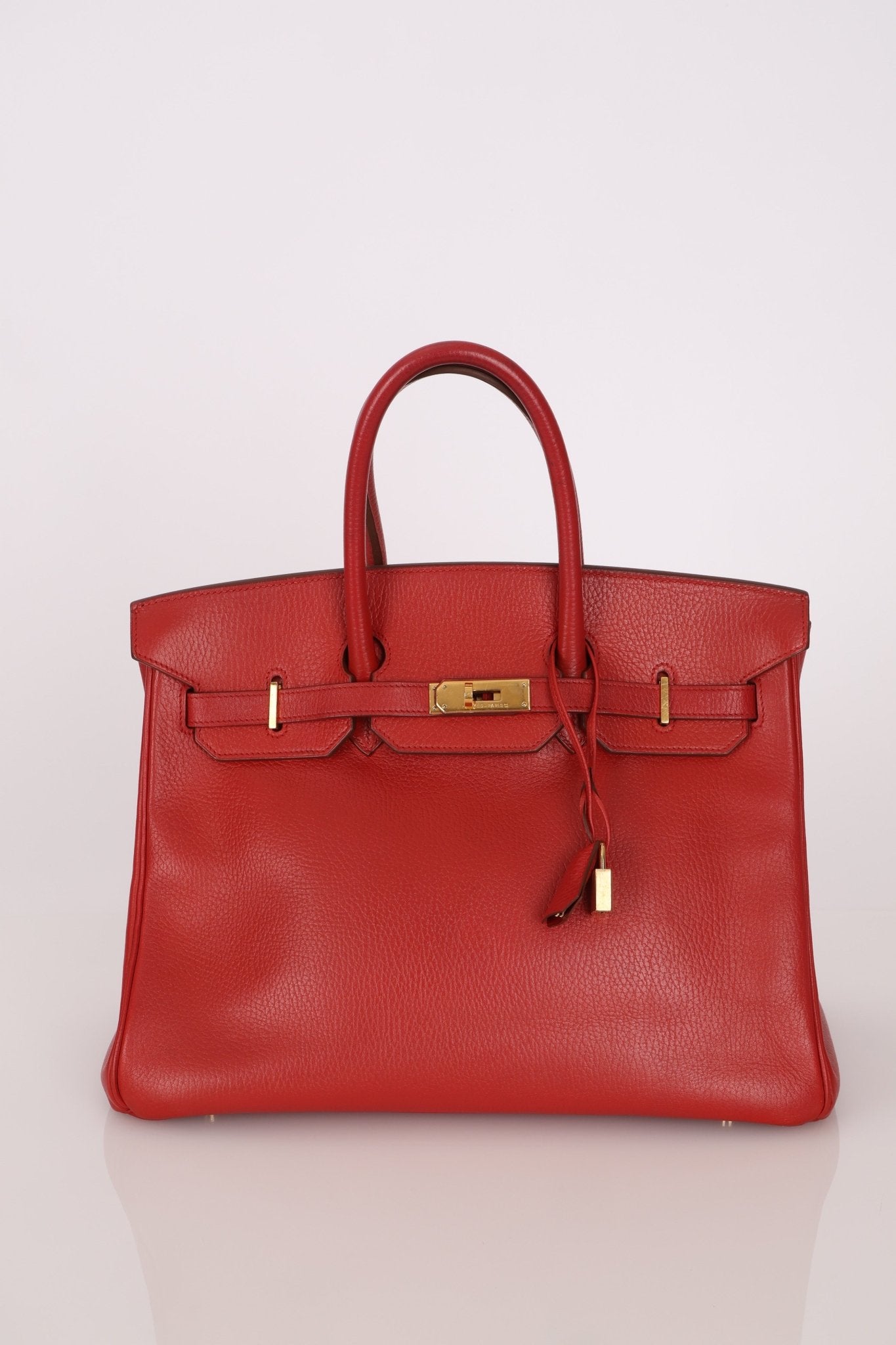 Hermès 1997 Retourne Rouge Vif Ardennes Birkin 35 GHW - FashioNica