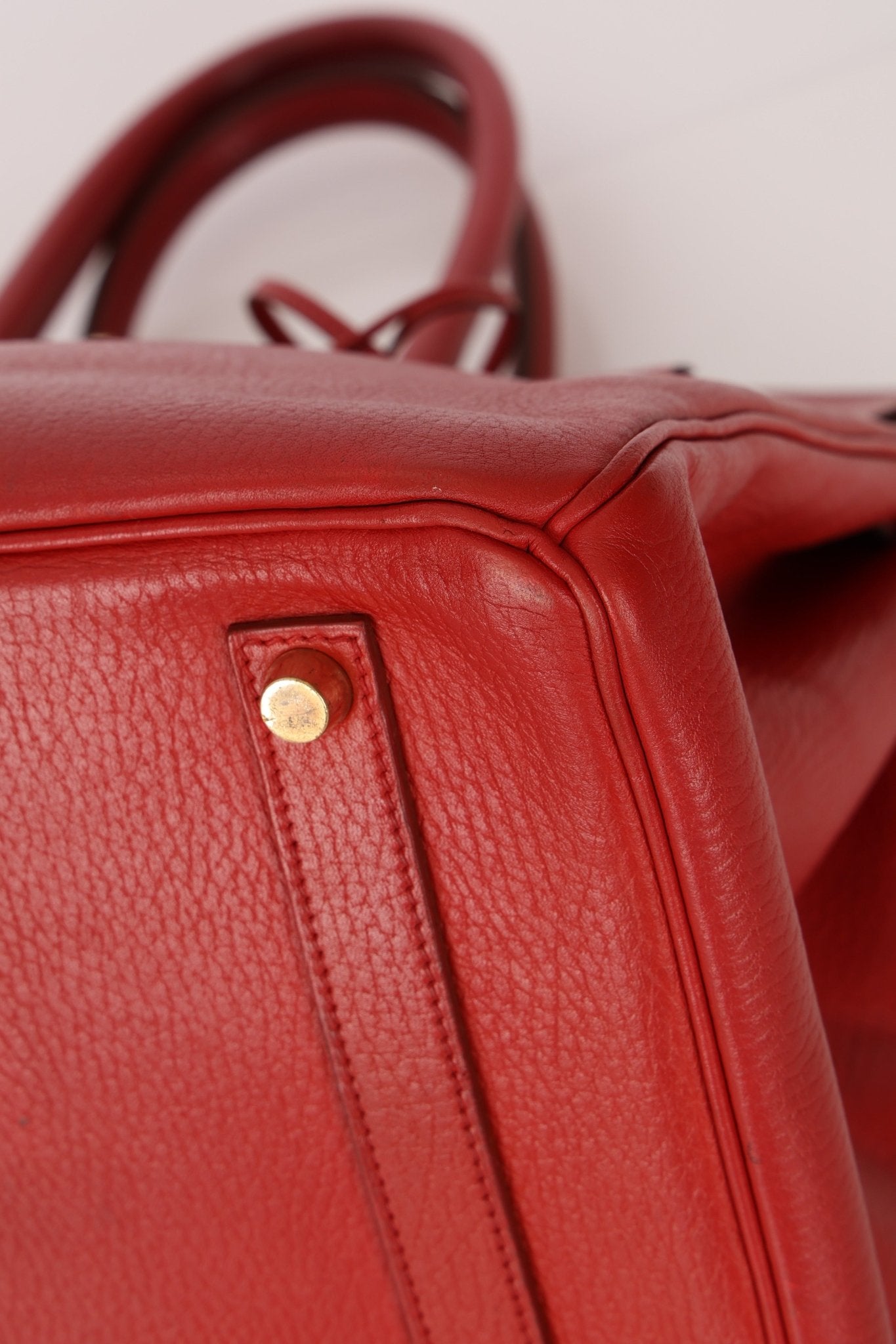 Hermès 1997 Retourne Rouge Vif Ardennes Birkin 35 GHW - FashioNica