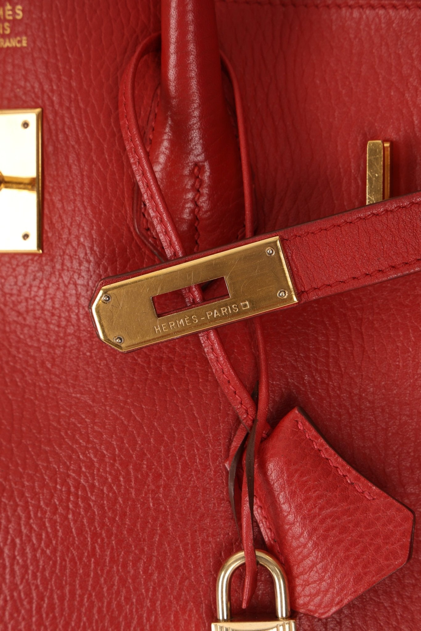 Hermès 1997 Retourne Rouge Vif Ardennes Birkin 35 GHW - FashioNica
