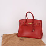 Hermès 1997 Retourne Rouge Vif Ardennes Birkin 35 GHW - FashioNica