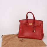 Hermès 1997 Retourne Rouge Vif Ardennes Birkin 35 GHW - FashioNica