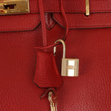 Hermès 1997 Retourne Rouge Vif Ardennes Birkin 35 GHW - FashioNica
