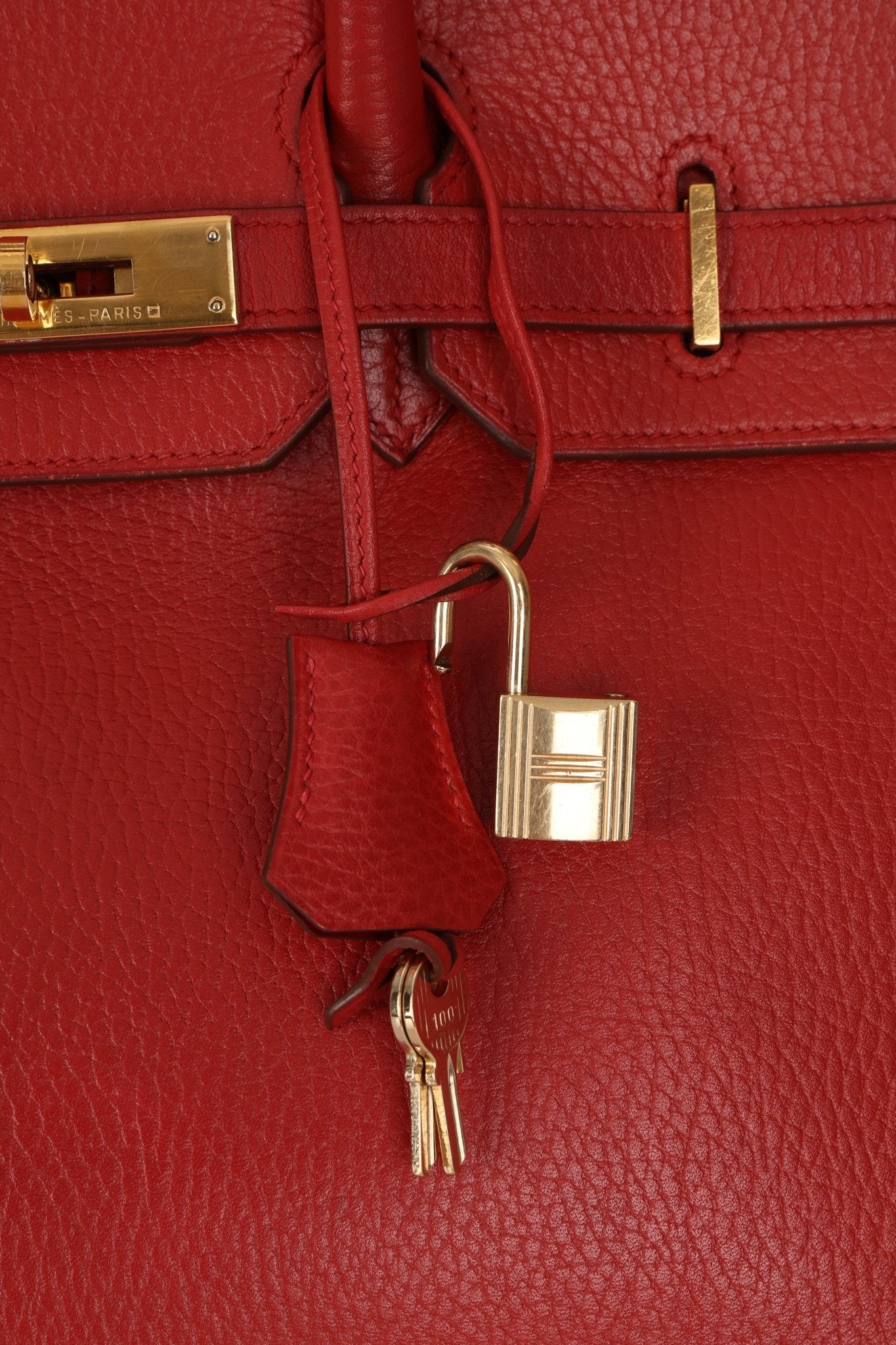 Hermès 1997 Retourne Rouge Vif Ardennes Birkin 35 GHW - FashioNica