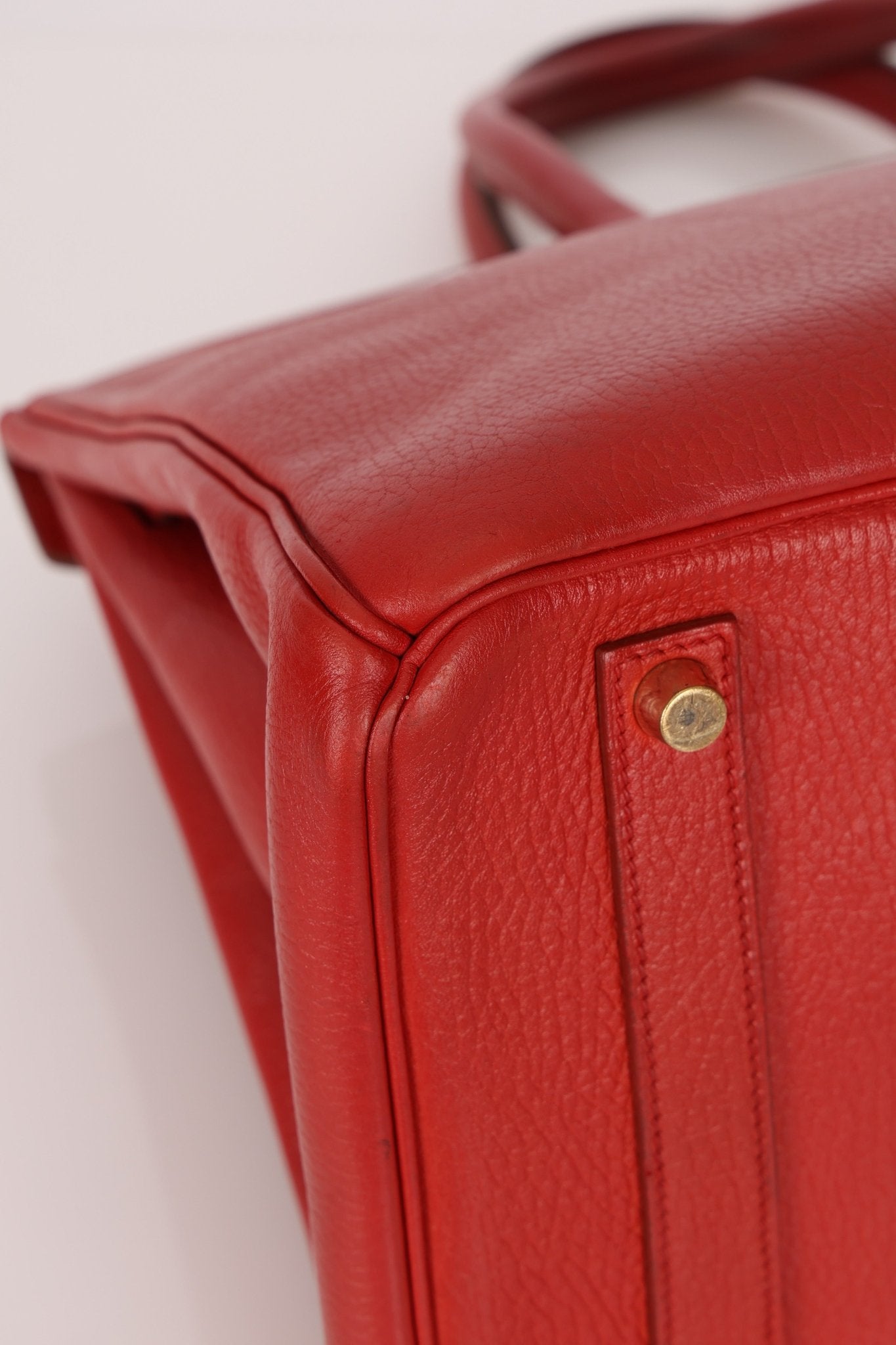 Hermès 1997 Retourne Rouge Vif Ardennes Birkin 35 GHW - FashioNica