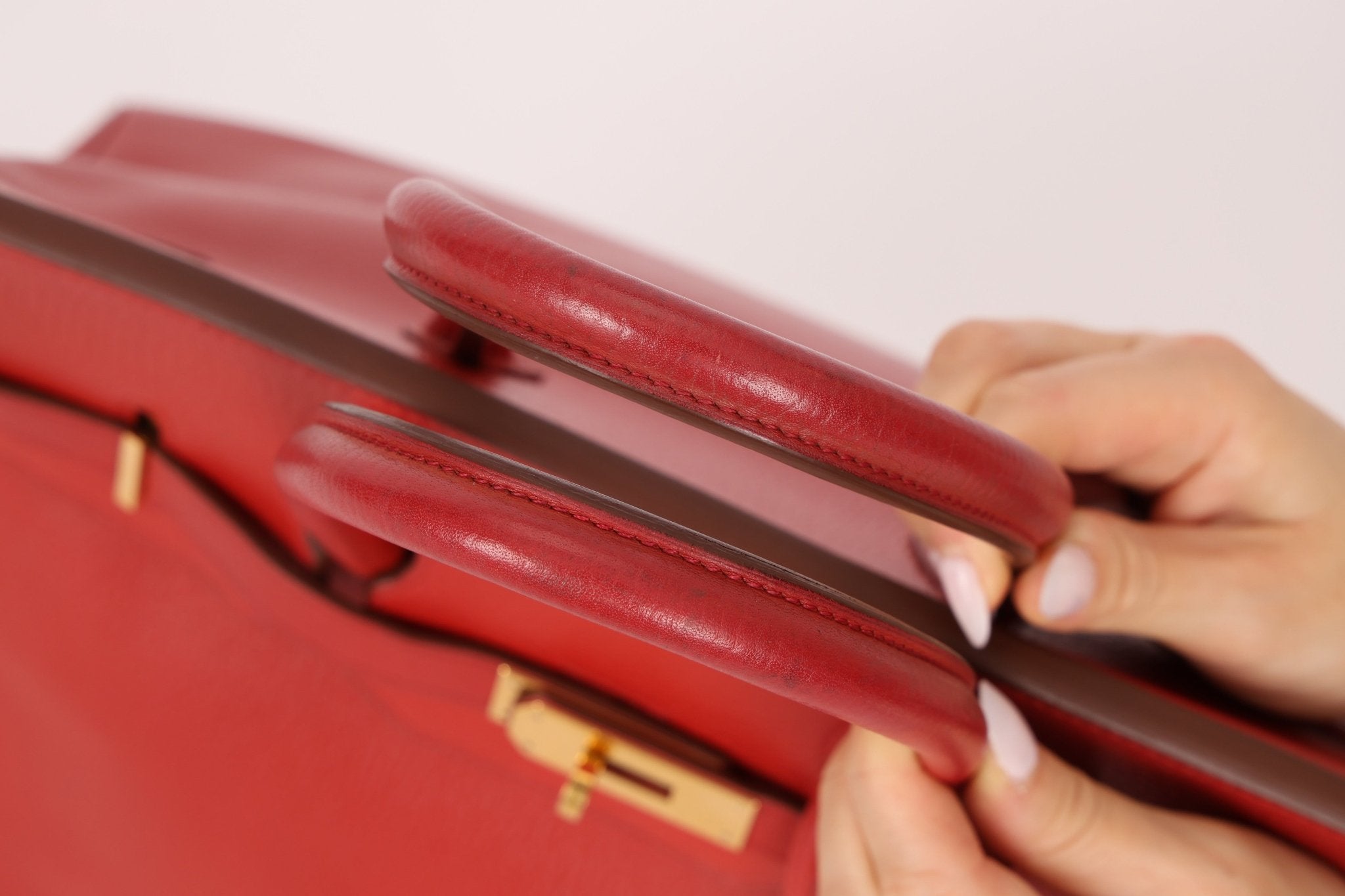 Hermès 1997 Retourne Rouge Vif Ardennes Birkin 35 GHW - FashioNica