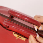 Hermès 1997 Retourne Rouge Vif Ardennes Birkin 35 GHW - FashioNica