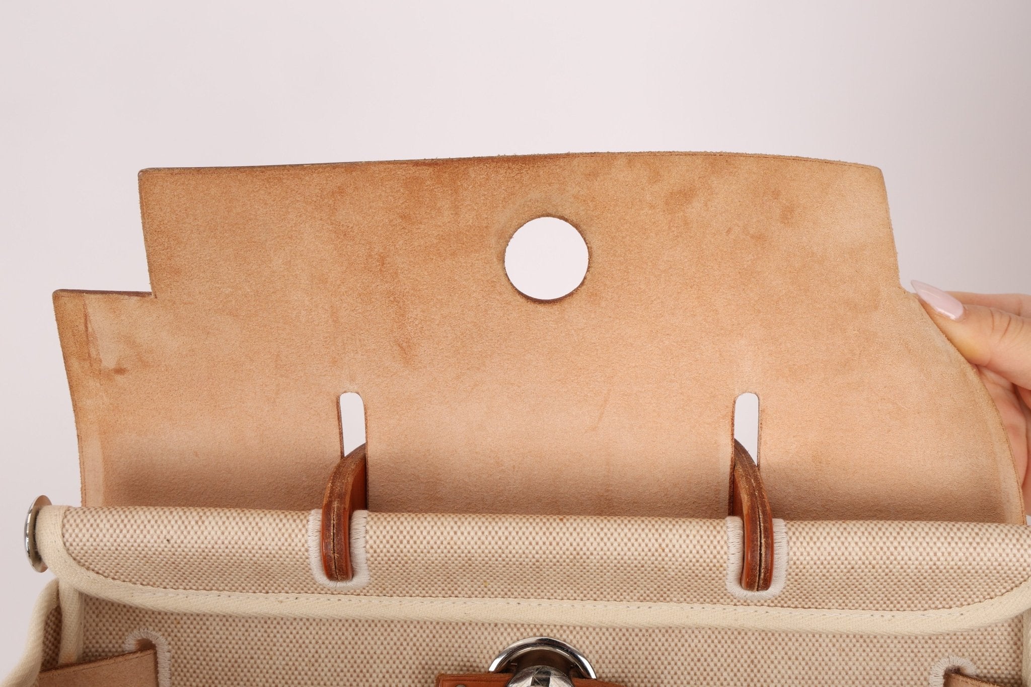 Hermès 1998 Herbag A Dos Backpack Toile PHW - FashioNica