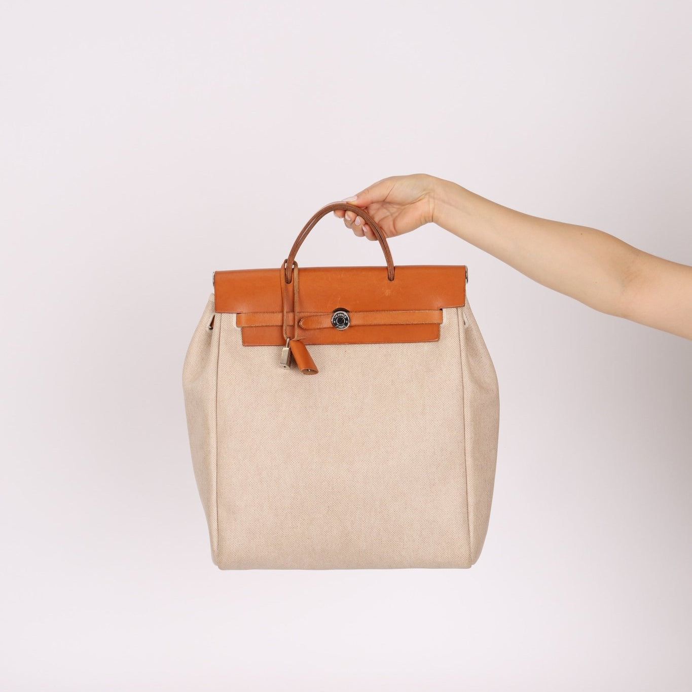 Hermès 1998 Herbag A Dos Backpack Toile PHW - FashioNica
