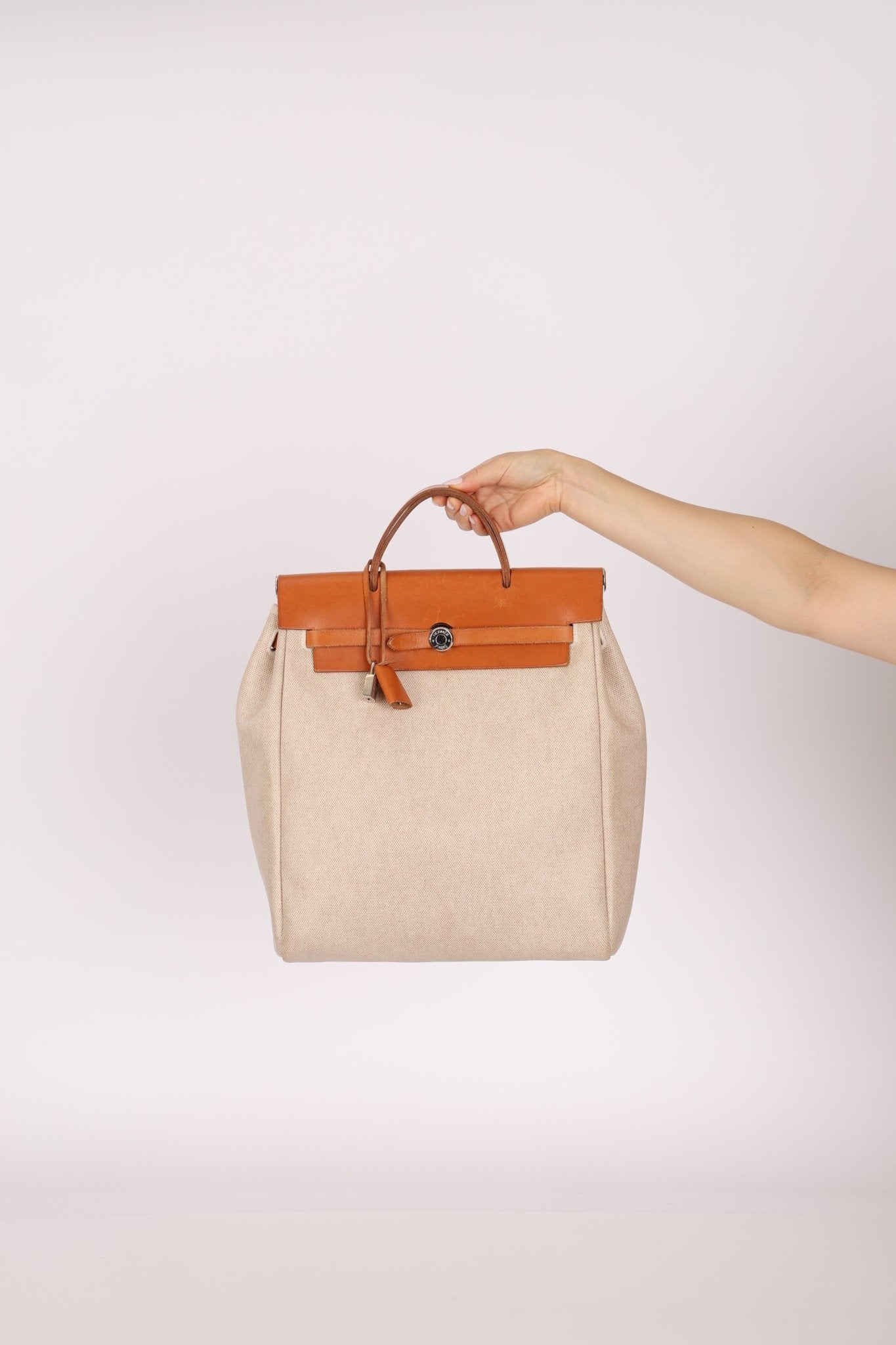 Hermès 1998 Herbag A Dos Backpack Toile PHW - FashioNica