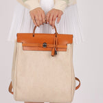 Hermès 1998 Herbag A Dos Backpack Toile PHW - FashioNica