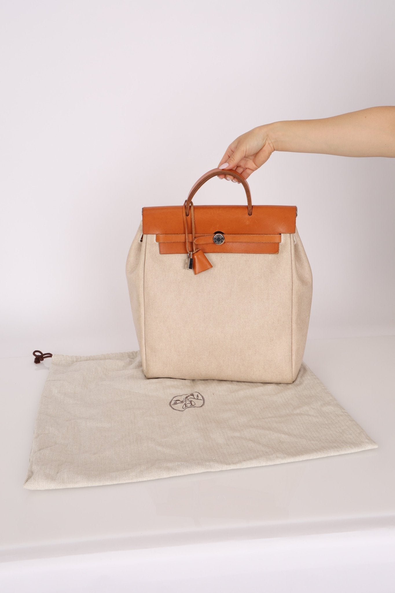 Hermès 1998 Herbag A Dos Backpack Toile PHW - FashioNica