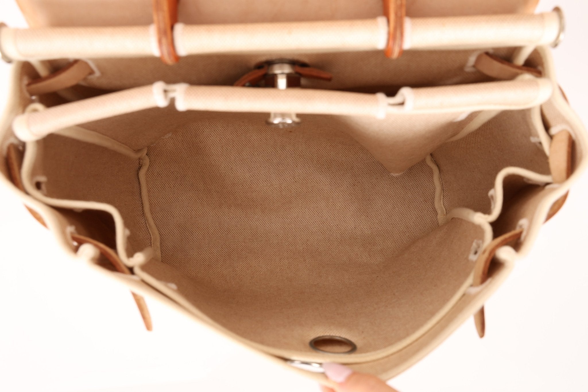 Hermès 1998 Herbag A Dos Backpack Toile PHW - FashioNica