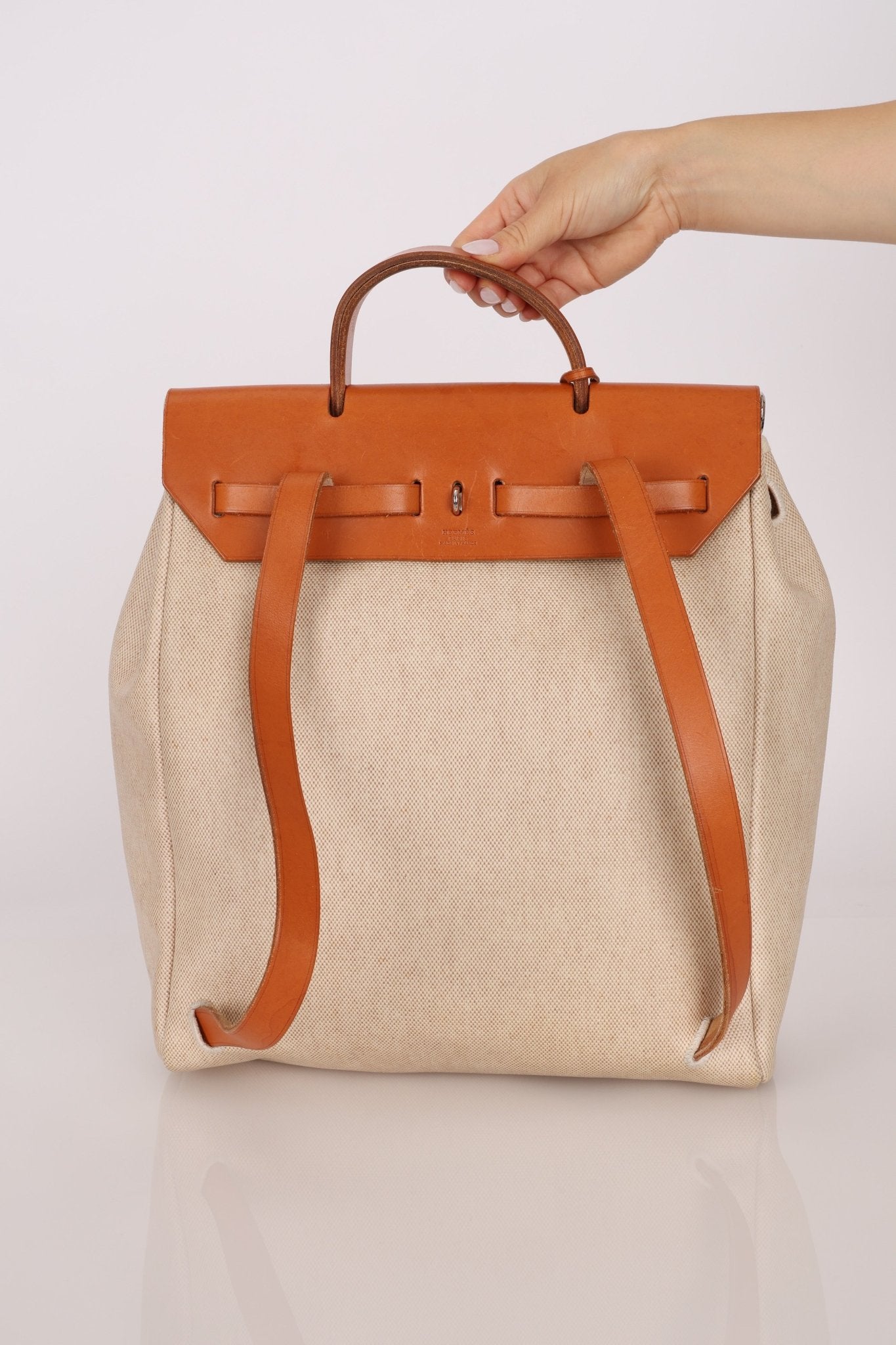 Hermès 1998 Herbag A Dos Backpack Toile PHW - FashioNica