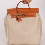 Hermès 1998 Herbag A Dos Backpack Toile PHW - FashioNica