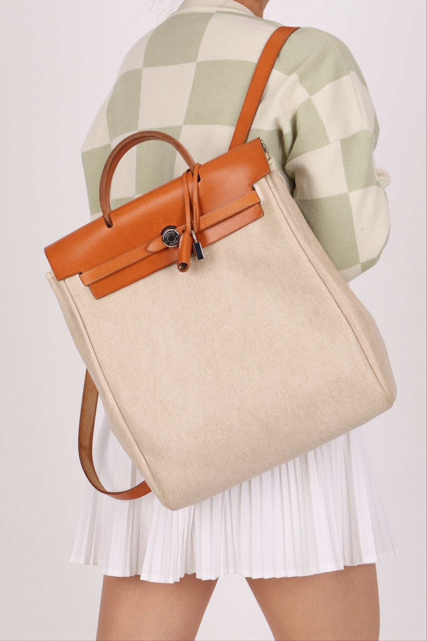 Hermès 1998 Herbag A Dos Backpack Toile PHW - FashioNica