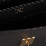 Hermès 2000 Noir Box Kelly Dépêches 38 GHW - FashioNica