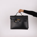 Hermès 2000 Noir Box Kelly Dépêches 38 GHW - FashioNica