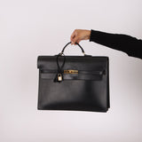 Hermès 2000 Noir Box Kelly Dépêches 38 GHW - FashioNica