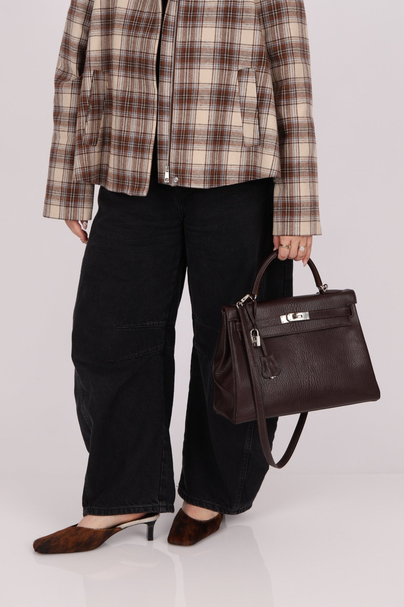 Hermès 2001 Ébène Fjord Retourne 32 Kelly PHW - FashioNica