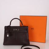 Hermès 2001 Ébène Fjord Retourne 32 Kelly PHW - FashioNica