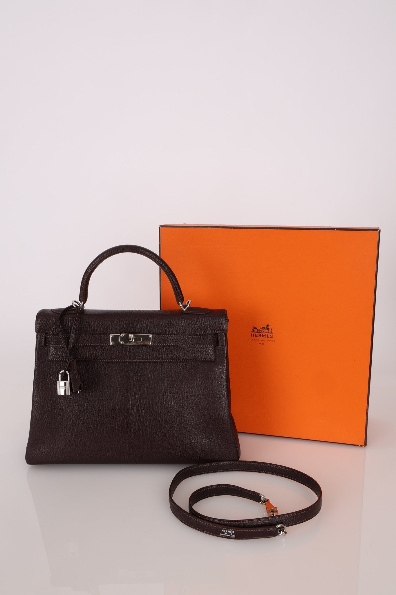 Hermès 2001 Ébène Fjord Retourne 32 Kelly PHW - FashioNica