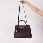 Hermès 2001 Ébène Fjord Retourne 32 Kelly PHW - FashioNica