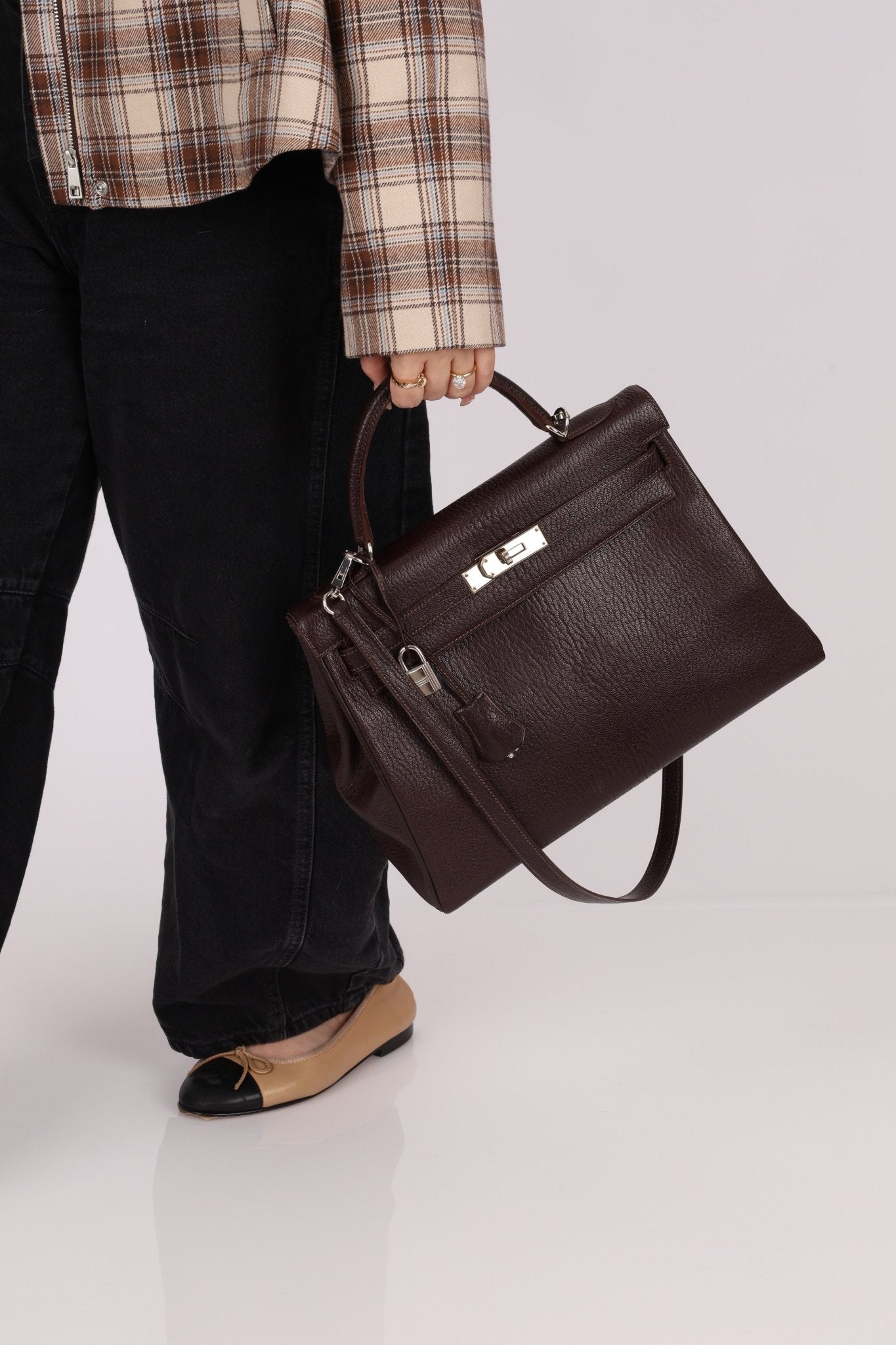 Hermès 2001 Ébène Fjord Retourne 32 Kelly PHW - FashioNica