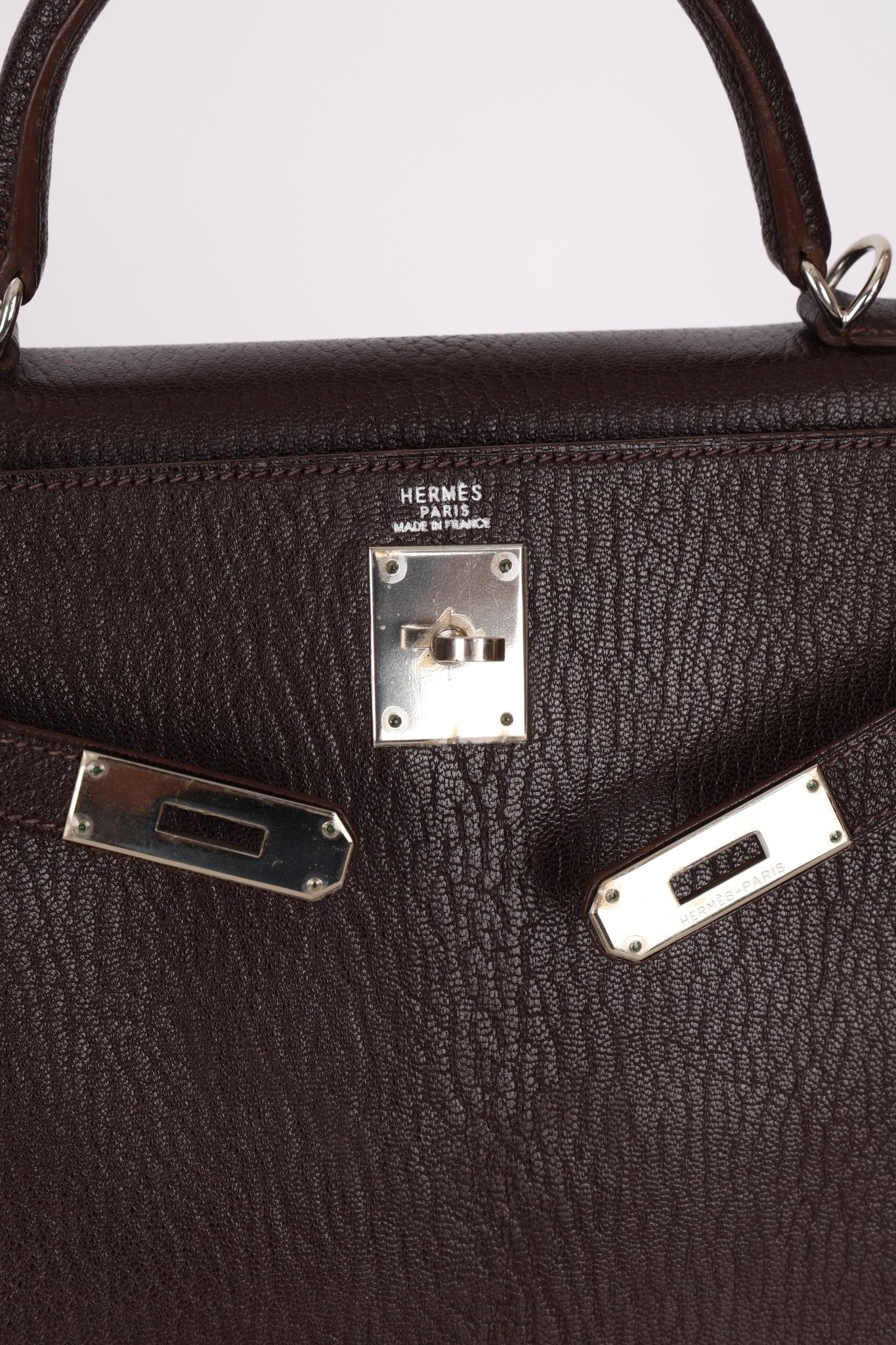 Hermès 2001 Ébène Fjord Retourne 32 Kelly PHW - FashioNica