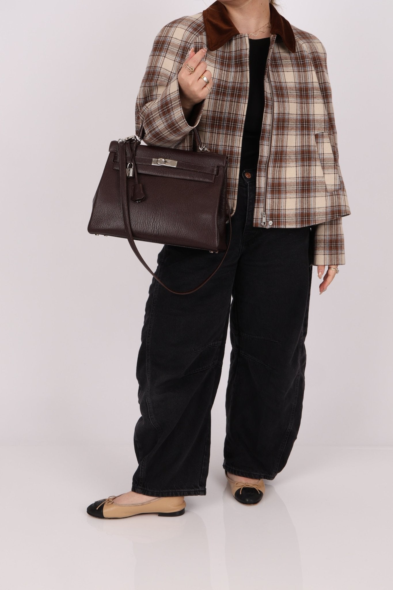 Hermès 2001 Ébène Fjord Retourne 32 Kelly PHW - FashioNica