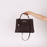 Hermès 2001 Ébène Fjord Retourne 32 Kelly PHW - FashioNica