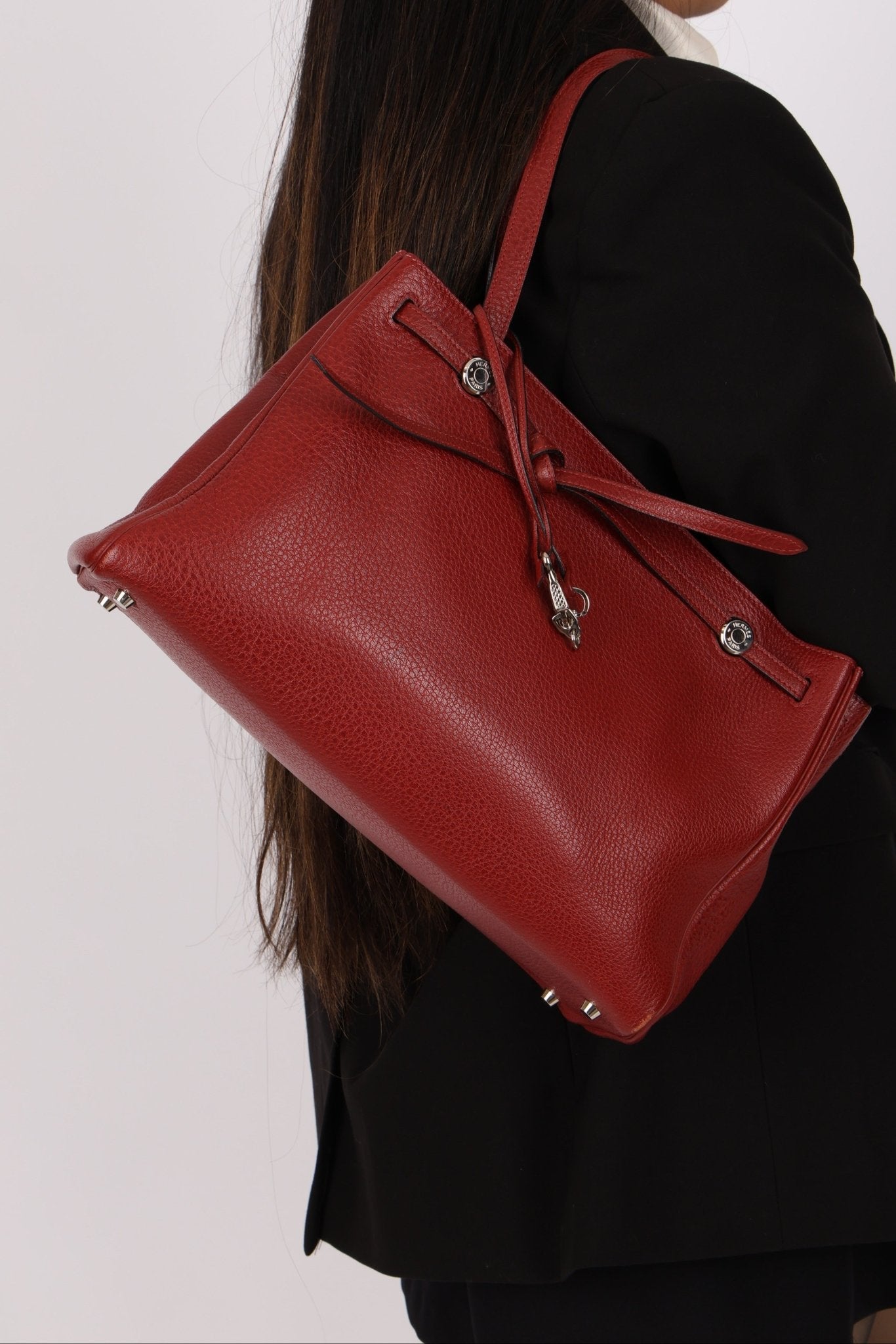 Hermès 2001 Rouge Buffalo Cabana 35 PHW - FashioNica