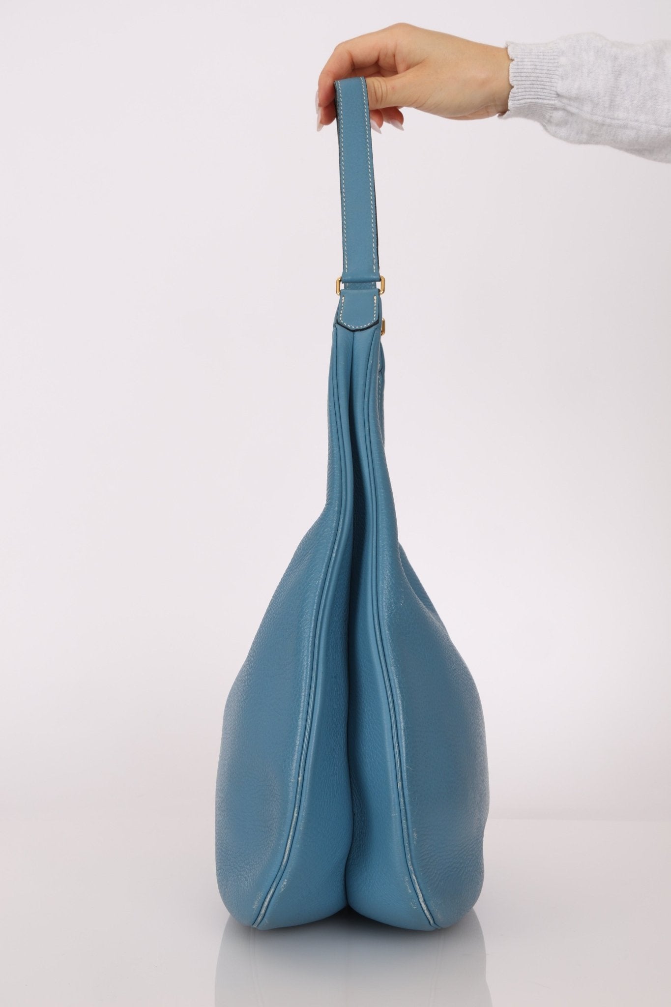 Hermès 2002 Blue Jean Gao Hobo PHW - FashioNica