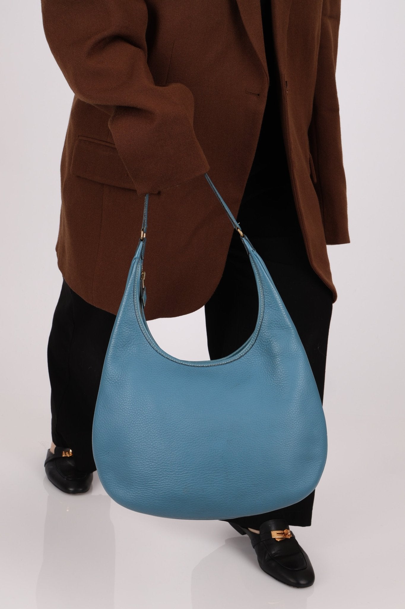 Hermès 2002 Blue Jean Gao Hobo PHW - FashioNica