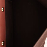 Hermès 2002 Rouge Sellier Vache Hunter and Ebene Toile Cabas Herbag 38 GHW - FashioNica