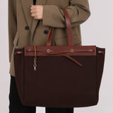 Hermès 2002 Rouge Sellier Vache Hunter and Ebene Toile Cabas Herbag 38 GHW - FashioNica