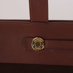Hermès 2002 Rouge Sellier Vache Hunter and Ebene Toile Cabas Herbag 38 GHW - FashioNica