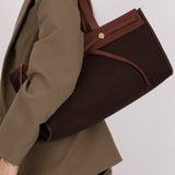 Hermès 2002 Rouge Sellier Vache Hunter and Ebene Toile Cabas Herbag 38 GHW - FashioNica