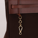 Hermès 2002 Rouge Sellier Vache Hunter and Ebene Toile Cabas Herbag 38 GHW - FashioNica