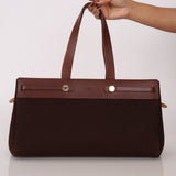 Hermès 2002 Rouge Sellier Vache Hunter and Ebene Toile Cabas Herbag 38 GHW - FashioNica