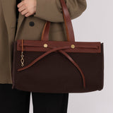 Hermès 2002 Rouge Sellier Vache Hunter and Ebene Toile Cabas Herbag 38 GHW - FashioNica