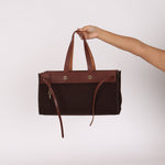 Hermès 2002 Rouge Sellier Vache Hunter and Ebene Toile Cabas Herbag 38 GHW - FashioNica