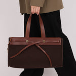 Hermès 2002 Rouge Sellier Vache Hunter and Ebene Toile Cabas Herbag 38 GHW - FashioNica