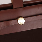 Hermès 2002 Rouge Sellier Vache Hunter and Ebene Toile Cabas Herbag 38 GHW - FashioNica