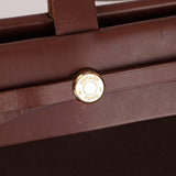 Hermès 2002 Rouge Sellier Vache Hunter and Ebene Toile Cabas Herbag 38 GHW - FashioNica