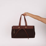 Hermès 2002 Rouge Sellier Vache Hunter and Ebene Toile Cabas Herbag 38 GHW - FashioNica