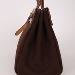 Hermès 2002 Rouge Sellier Vache Hunter and Ebene Toile Cabas Herbag 38 GHW - FashioNica