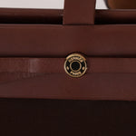 Hermès 2002 Rouge Sellier Vache Hunter and Ebene Toile Cabas Herbag 38 GHW - FashioNica