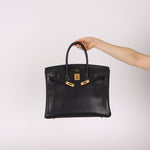 Hermès 2003 Noir Courchevel Retourne Birkin 35 GHW - FashioNica